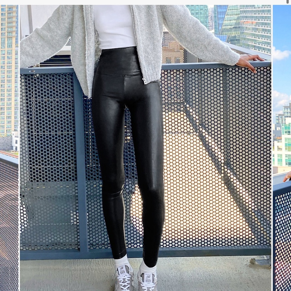 Wilfred Free Vegan Leather Leggings, Black, Size Small